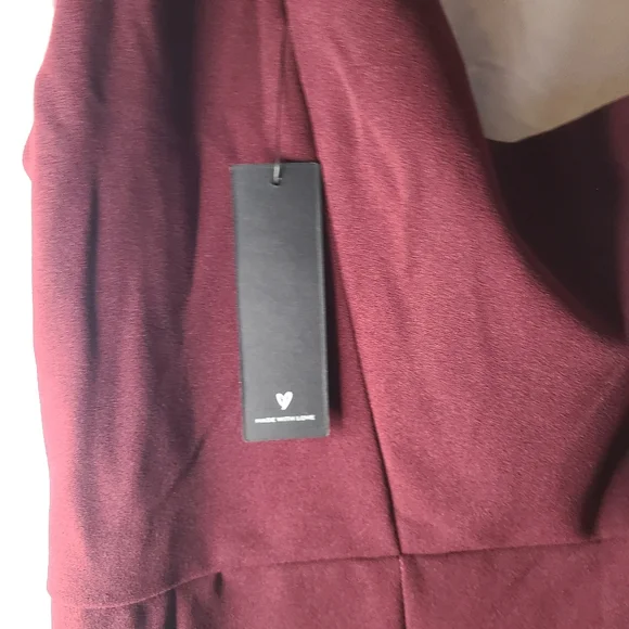 Lulus Burgundy One-Shoulder Cutout Asymmetrical Dress Size Medium - Picture 7 of 12